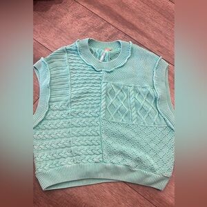 FREE PEOPLEE TEAL SWEATER VEST